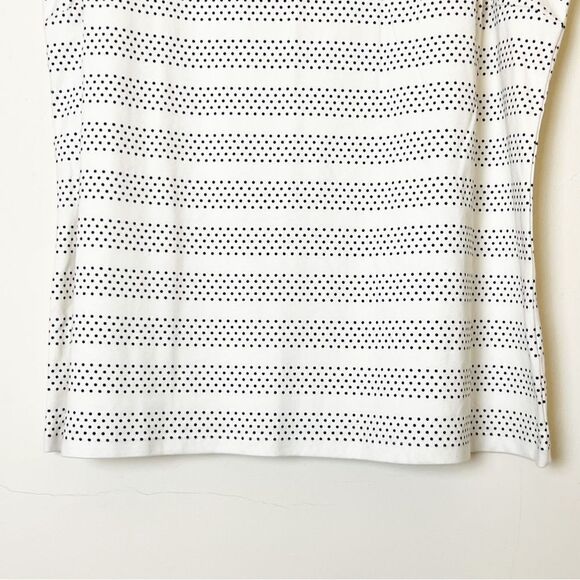 Land’s End Plus Size Vertical Polka Dot Knit Tank, Size 3X Black/White - Picture 3 of 8